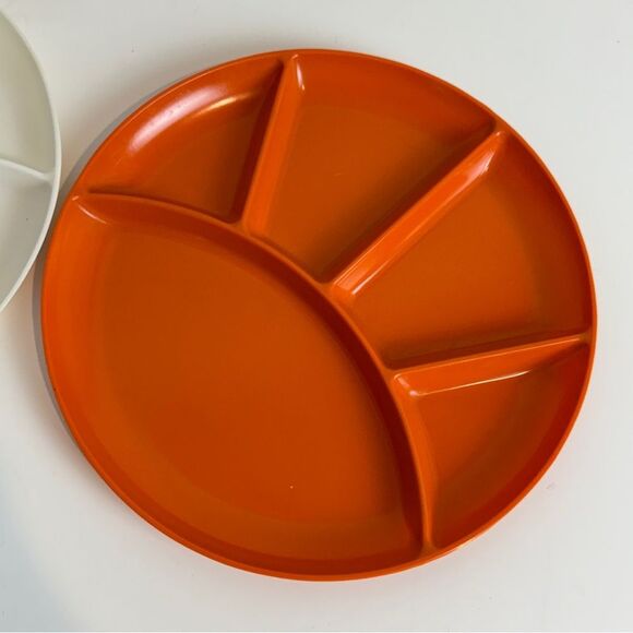 3 Vintage Divided Plastic Fondue Plates Made in Japan 1970s - Picture 4 of 7